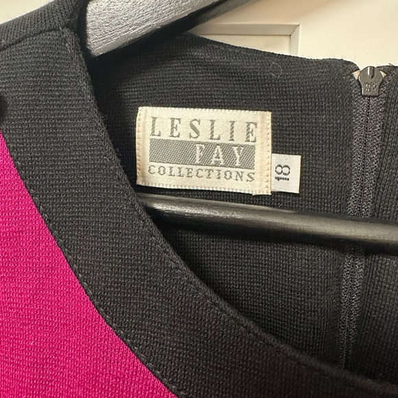 NWT Vintage Leslie Fay Colorblock Dress with Gold Button Accents - Picture 4 of 11